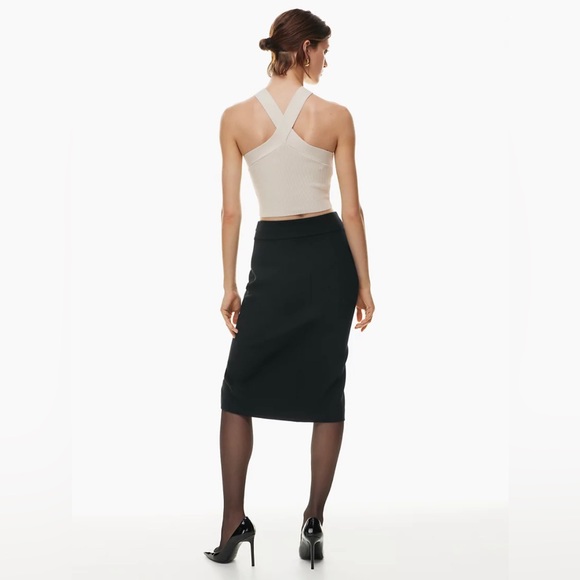 Aritzia Babaton Sculpt Knit Criss Cross Cropped Tank in Matte Pearl - Picture 5 of 11